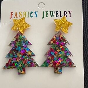 Fashion Jewelry Multicolor Christmas Tree Earrings